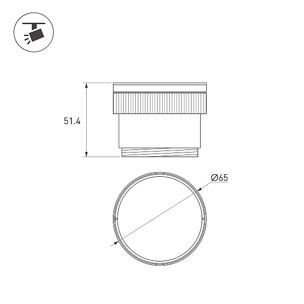Насадка с изменяемым углом Arlight LGD-ARTIFACT-ZOOMLENS-R65 (BK, 10-50 deg) (Металл) 059711