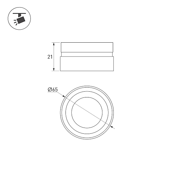 Насадка с фиксированным углом Arlight LGD-ARTIFACT-LENS-R65 (WH, 15 deg) (Металл) 057121