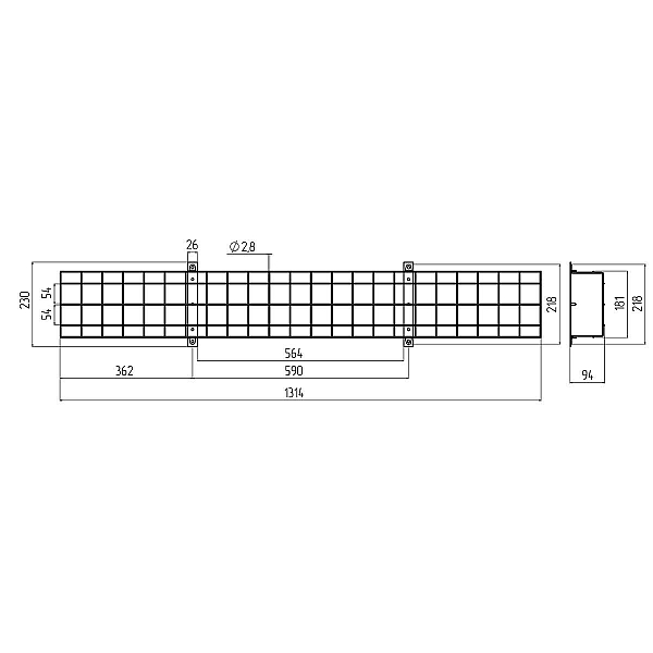 Решетка ЭРА SPO-BAR-1300-200 Б0049260