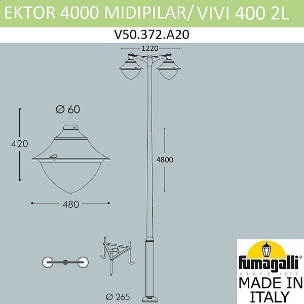 Садовый светильник Fumagalli V50.372.A20.AXH27