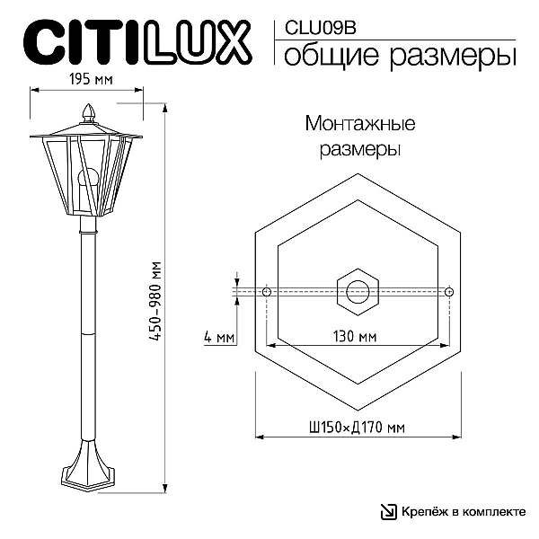 Садово-парковый светильник Citilux Forts CLU09B