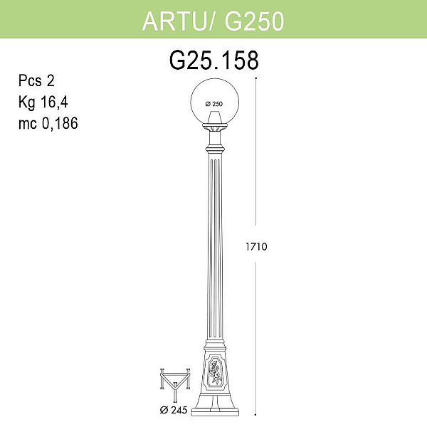 Уличный фонарь Fumagalli Artu/G250 G25.158.000.WZE27