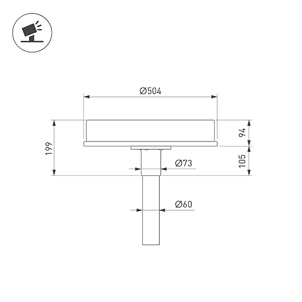 Уличный светильник Arlight OXOR-LEIS-BUE-504x504x199-30W Day4000 (BK, 120 deg, 230V) IP66 058188