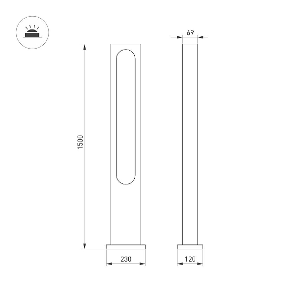 Уличный светодиодный светильник Arlight LGD-Muse-Boll-H1500-18W Warm3000 035395