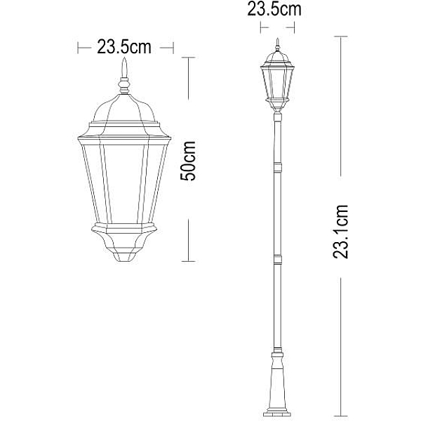 Садово-парковый светильник Arte Lamp Genova A1207PA-1BN
