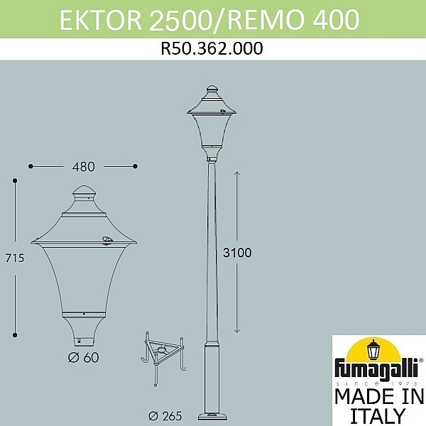 Парковый светильник Fumagalli Remo R50.362.000.AXH27