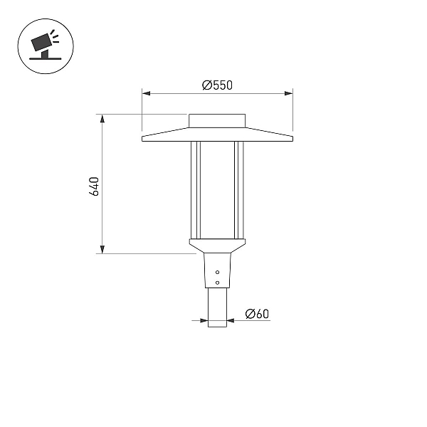 Уличный светильник Arlight ALT-MASAR-50W Warm3000 (BK, 150x30 deg, 230V) (IP65 Металл) 057268