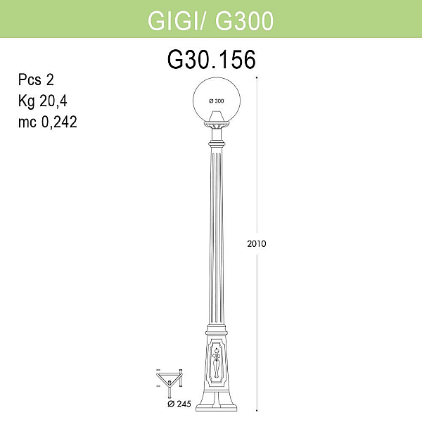 Уличный фонарь Fumagalli Gigi/G300 G30.156.000.WZE27