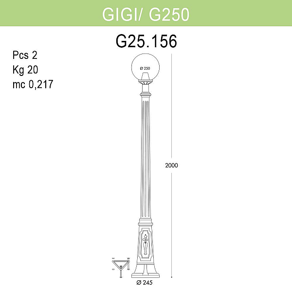 Уличный фонарь Fumagalli Gigi/G250 G25.156.000.WZE27