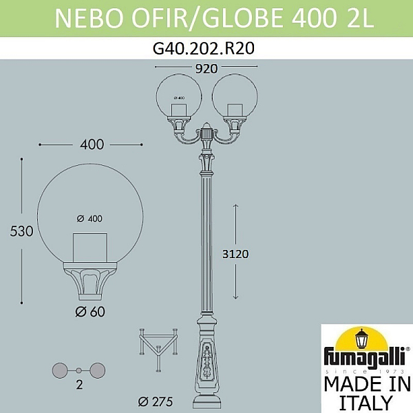 Садовый светильник Fumagalli G40.202.R20.AYE27