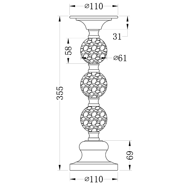 Подсвечник Garda Decor 22-86642L