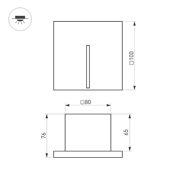 Светильник для ступеней Arlight LT-TIE-S100-3W Warm3000 (GR, 25x45 deg, 230V) (IP65 Бетон) 050877