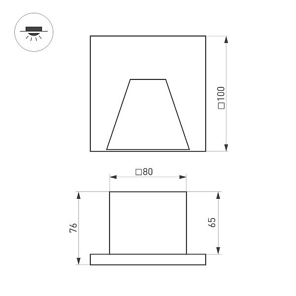 Светильник для ступеней Arlight LT-TIE-S100-3W Warm3000 (RD, 75x30 deg, 230V) (IP65 Бетон) 051052