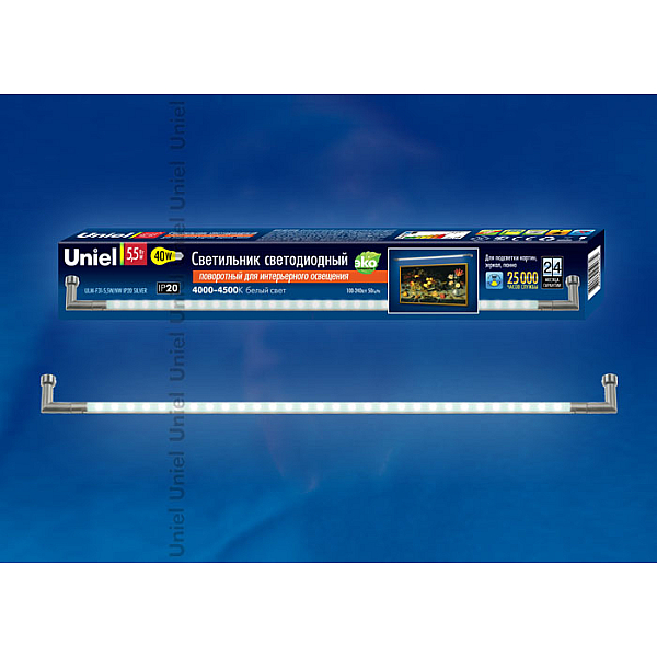 Подсветка для зеркал Uniel ULM-F31-5,5W/NW IP20 SILVER картон