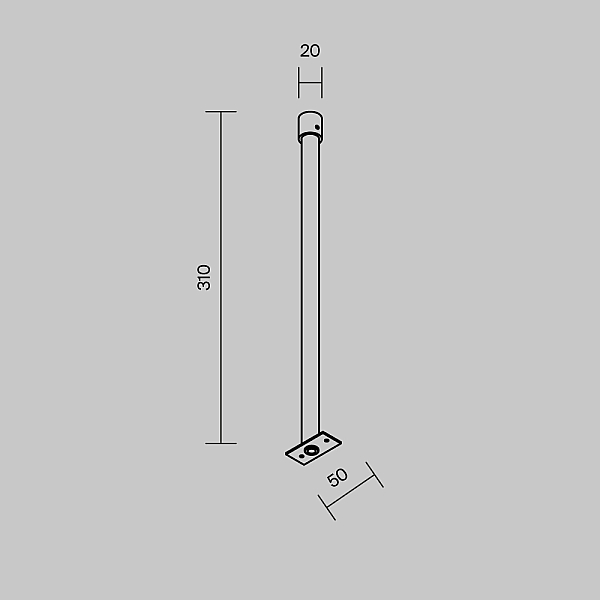 Жесткий подвес Maytoni Outdoor для уличной трековой системы Elasity IP O-TR001-HL-W300
