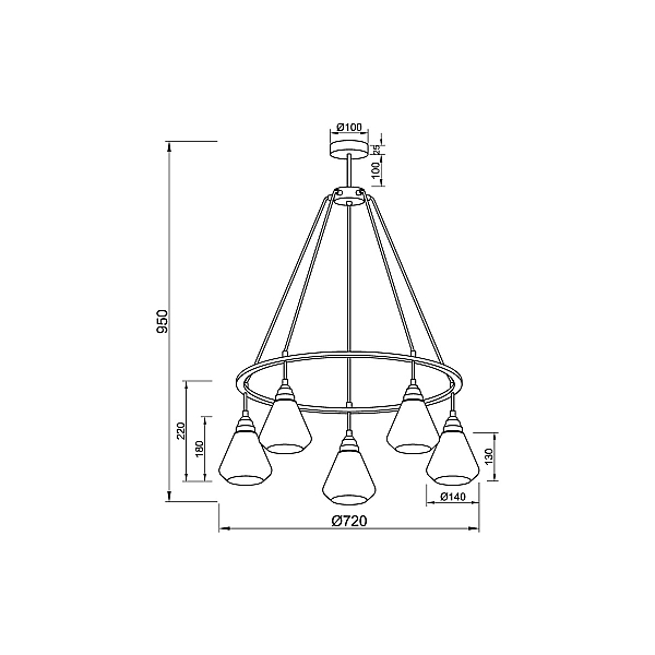 Подвесная люстра Vele Luce Norina VL5842P05