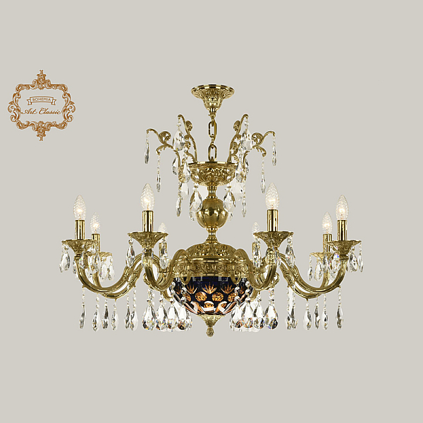 Подвесная люстра Art Classic 31.29.8.CK250SP.250GL.G.Sp.Amber.Blue.1E