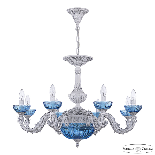 Подвесная люстра Bohemia Ivele Crystal AL79101P/8/250 WMN P Aquamarine/M-1G