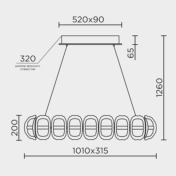 Подвесная люстра Modelux ML.2520.1050 GD