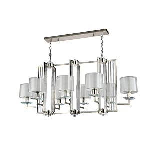 Подвесная люстра Crystal Lux Nicolas NICOLAS SP8 L1000 NICKEL/WHITE