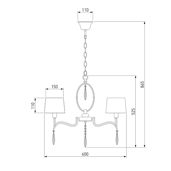 Подвесная люстра Eurosvet Madera 10127/5 хром/прозрачный хрусталь Strotskis Smart (10093/5)