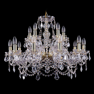 Подвесная люстра Bohemia Ivele Crystal 1411/10+5/240 G Leafs