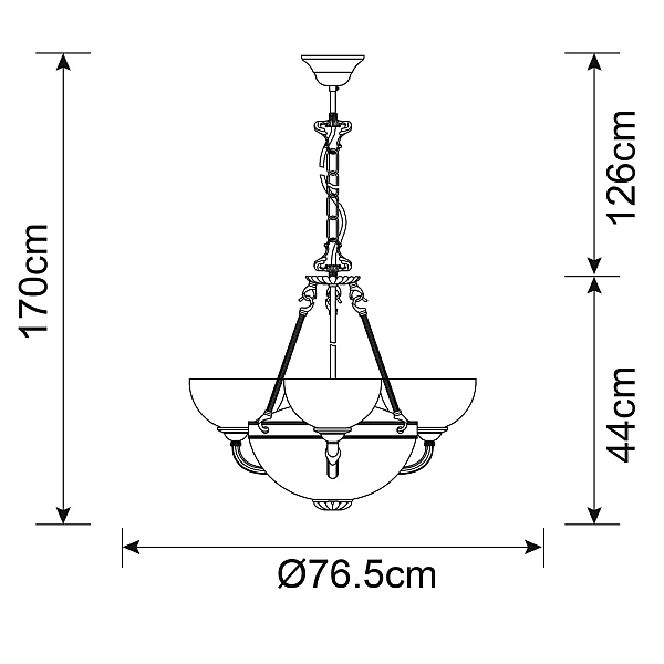 Подвесная люстра Arte Lamp Windsor White A3777LM-3-2AB