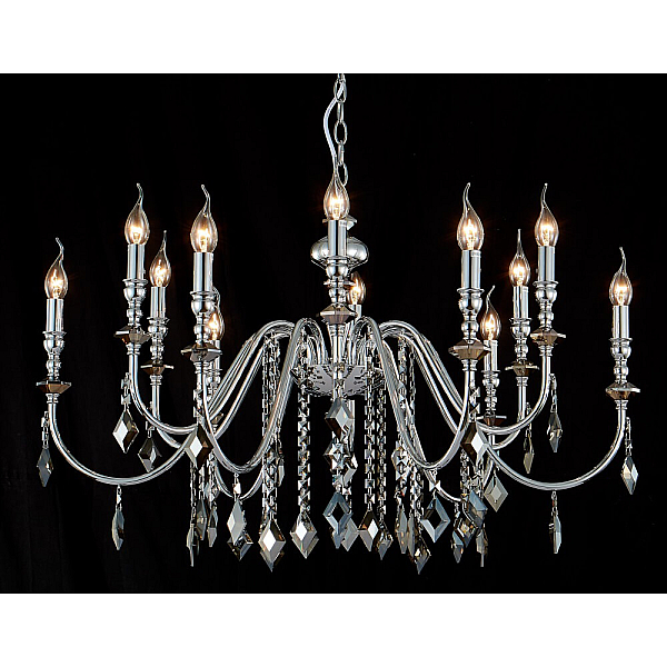 Подвесная люстра Crystal Lux MERCEDES SP6+6 CHROME/SMOKE
