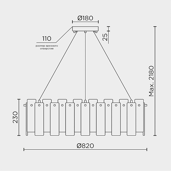 Подвесная люстра Modelux ML.6995.800 BS