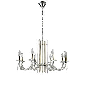 Подвесная люстра Crystal Lux AURELIO SP8 GOLD+CHROME/TRANSPARENT
