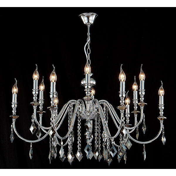 Подвесная люстра Crystal Lux MERCEDES SP6+6 CHROME/SMOKE