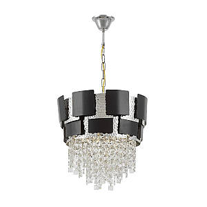 Подвесная люстра Lumina Deco Kruvia LDP 7045-400 BK+CHR
