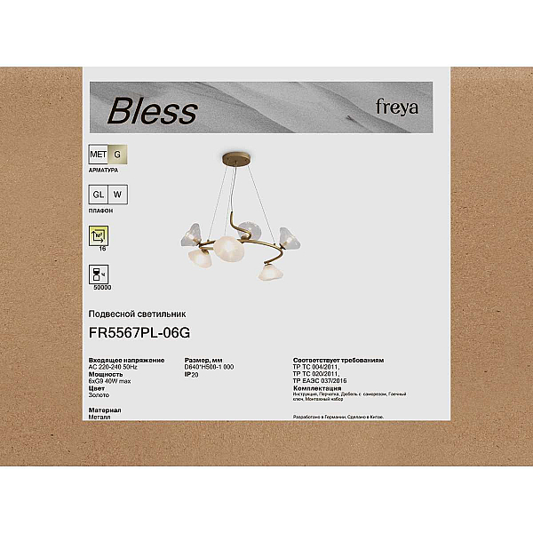 Подвесная люстра Freya Modern Bless FR5567PL-06G