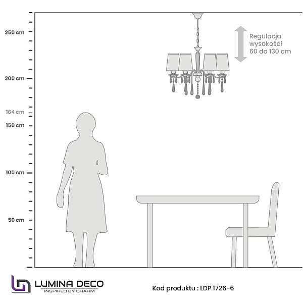 Подвесная люстра Lumina Deco Alessia LDP 1726-6 CHR