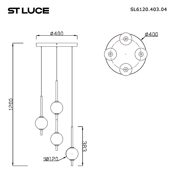 Подвесная светодиодная люстра ST Luce Peek SL6120.403.04