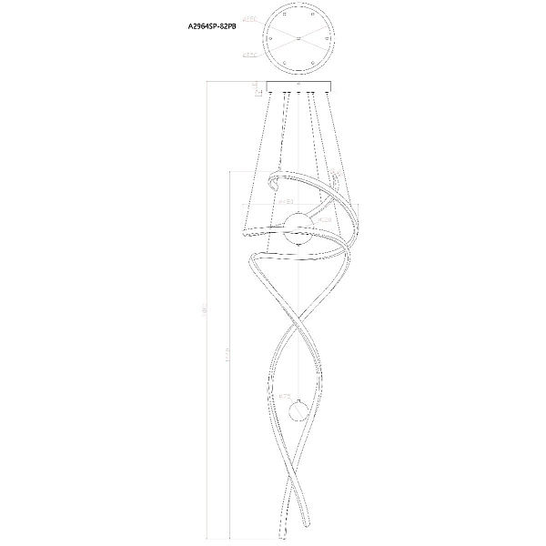 Подвесная люстра Arte Lamp EUPHORIA A2964SP-82PB