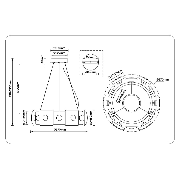 Подвесная светодиодная люстра Ambrella light High Light LH31021