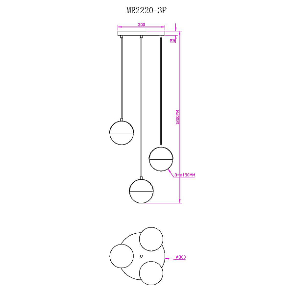 Подвесная люстра MyFar Loreen MR2220-3P