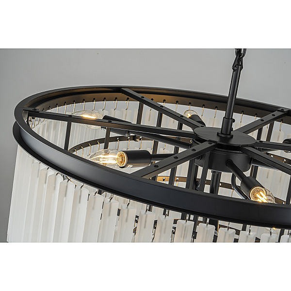 Подвесная люстра Delight Collection 1920s Odeon KR0387P-10A black/frost