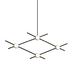 Подвесная люстра DeLight Collection Molecular MD18001067-4A black/gold