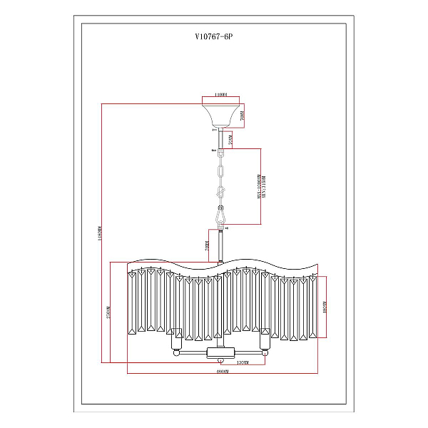 Подвесная люстра Moderli Wave V10767-6P