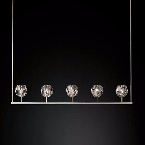 Подвесная люстра Imperium Loft Rh Boule De Cristal Linear Chandelier 5 Nickel 240205-22