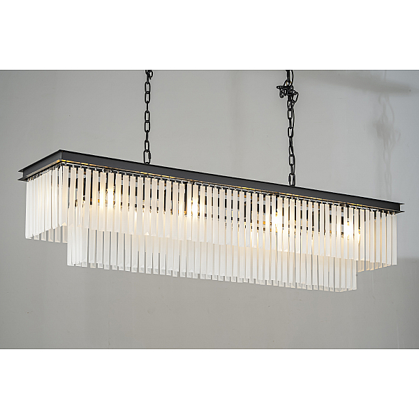 Подвесная люстра Delight Collection 1920s Odeon KR0387P-12C/P black/frost