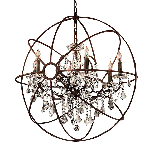 Подвесная люстра Delight Collection Foucault'S Orb 5014-D6 rusty