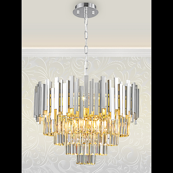 Подвесная люстра Natali Kovaltseva VERTIGO 81440/8C SILVER