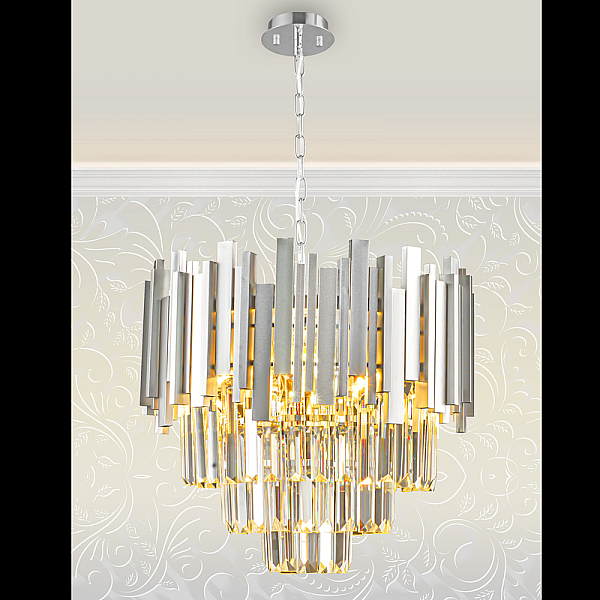Подвесная люстра Natali Kovaltseva VERTIGO 81440/6C SILVER