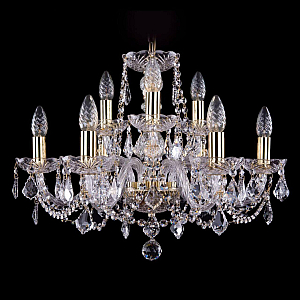 Подвесная люстра Bohemia Ivele Crystal 1402/6+3/195 G Leafs