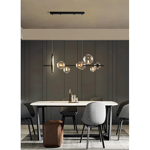 Подвесная люстра Delight Collection Art Deco Bubble KG1233P-7 black/clear
