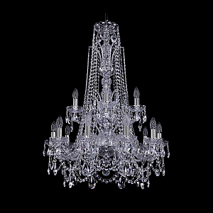 Подвесная люстра Bohemia Ivele Crystal 1411/10+5/240/XL-94/2d Ni