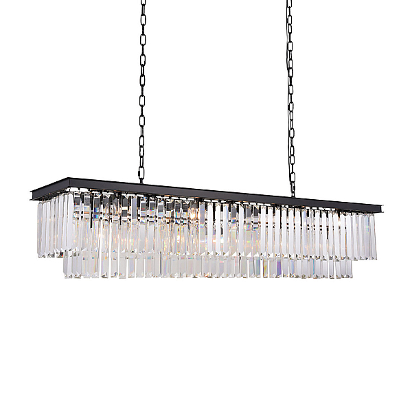 Подвесная люстра Delight Collection 1920s Odeon KR0387P-12C/P black/frost